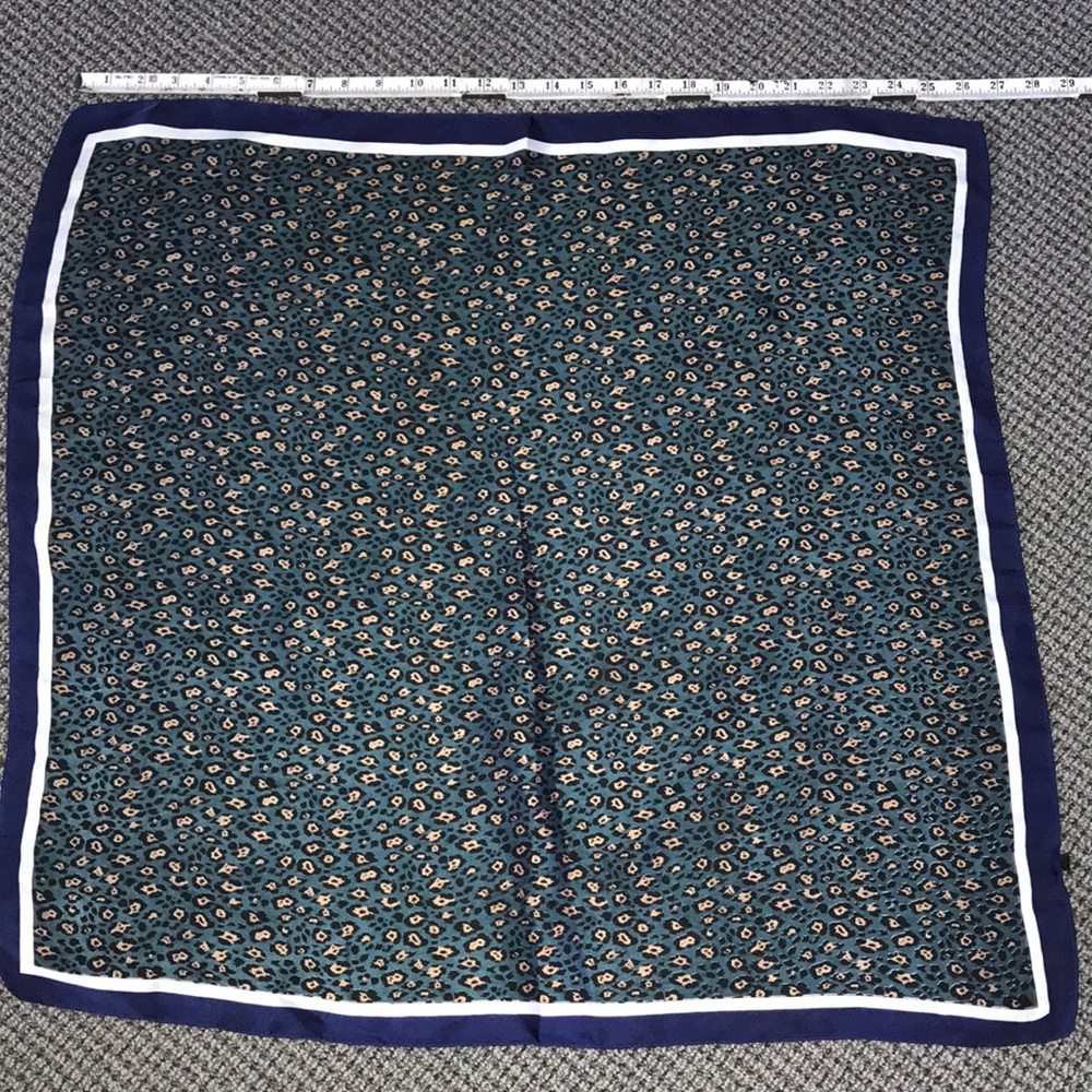 Navy Blue Floral Square Scarf - Women's Lightweight Wrap
